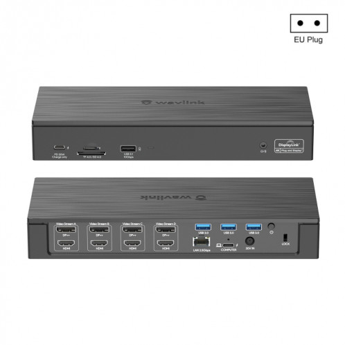 Wavlink UG69PD8 100W PD 18 en 1 Station d'accueil universelle de type C compatible avec station d'accueil, prise : SW46021807-08